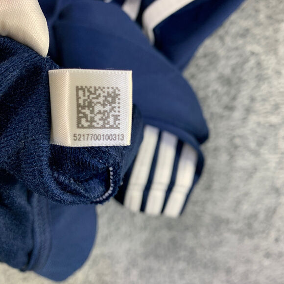 Vtg Y2K Adidas Jacket 3 Stripes Full Zip Track Blue Sz XL Hip Hop - Picture 12 of 13